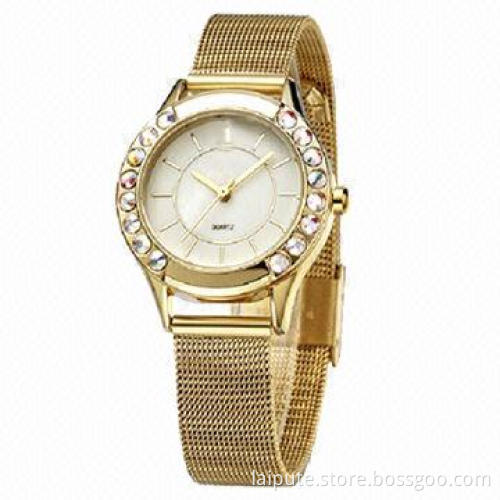 Women's metal/jewelry gift watch with IPG-plated band